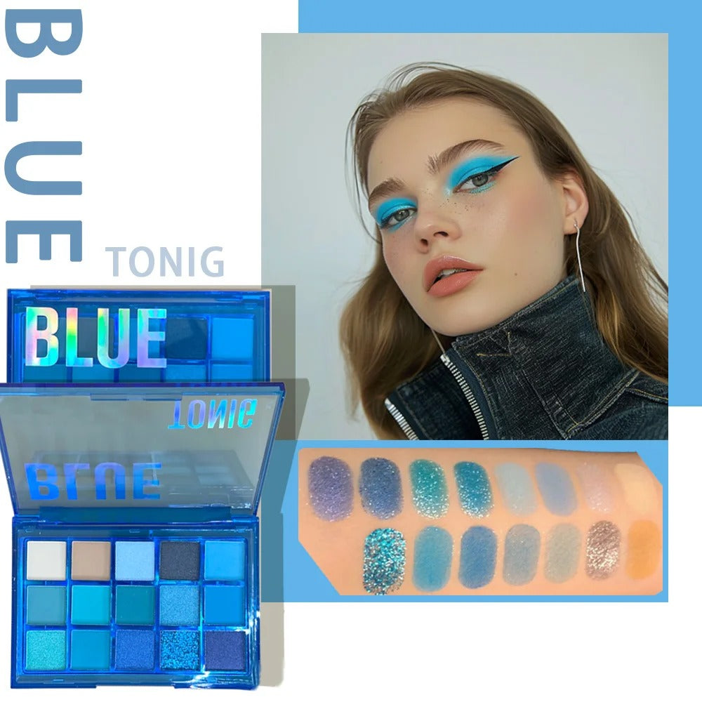 High-Pigment 15-Shade Eyeshadow Palette – Neutral to Bold Waterproof Makeup Set