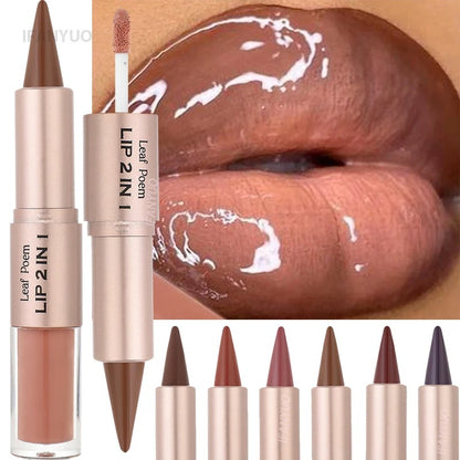 Gradient Matte Lip Liner + Mirror Shine Lip Gloss 2-in-1