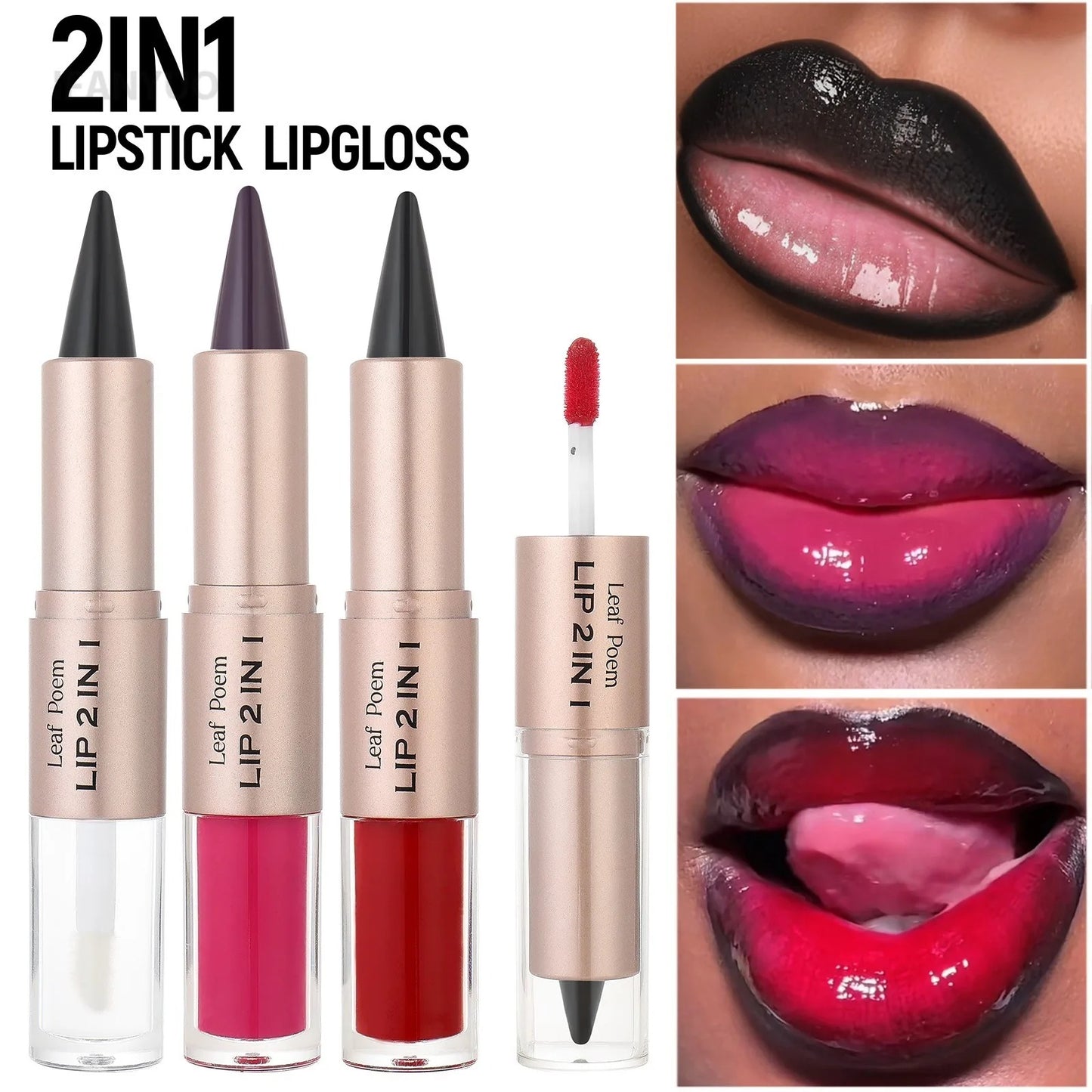 Gradient Matte Lip Liner + Mirror Shine Lip Gloss 2-in-1