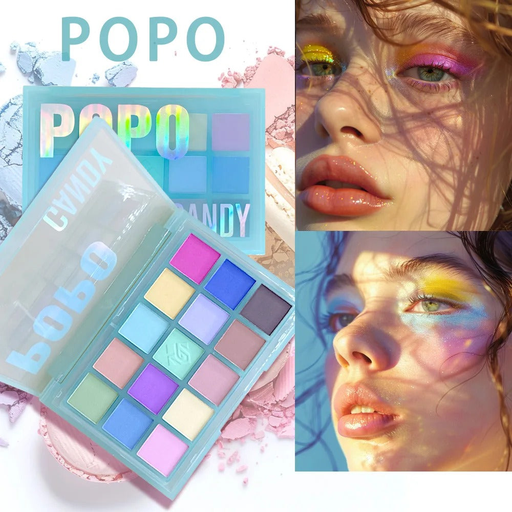 High-Pigment 15-Shade Eyeshadow Palette – Neutral to Bold Waterproof Makeup Set