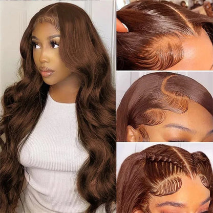 Soft Body Wave 30” Wig for Women – Chocolate Brown HD Lace Front