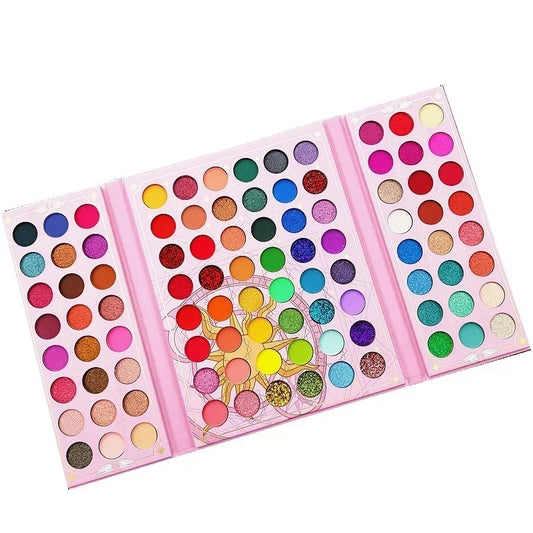 Christmas 96-Color Neon Eyeshadow Palette – Vibrant Shimmer, Matte & Sequin Shades for Stage, Ball & Holiday Glam