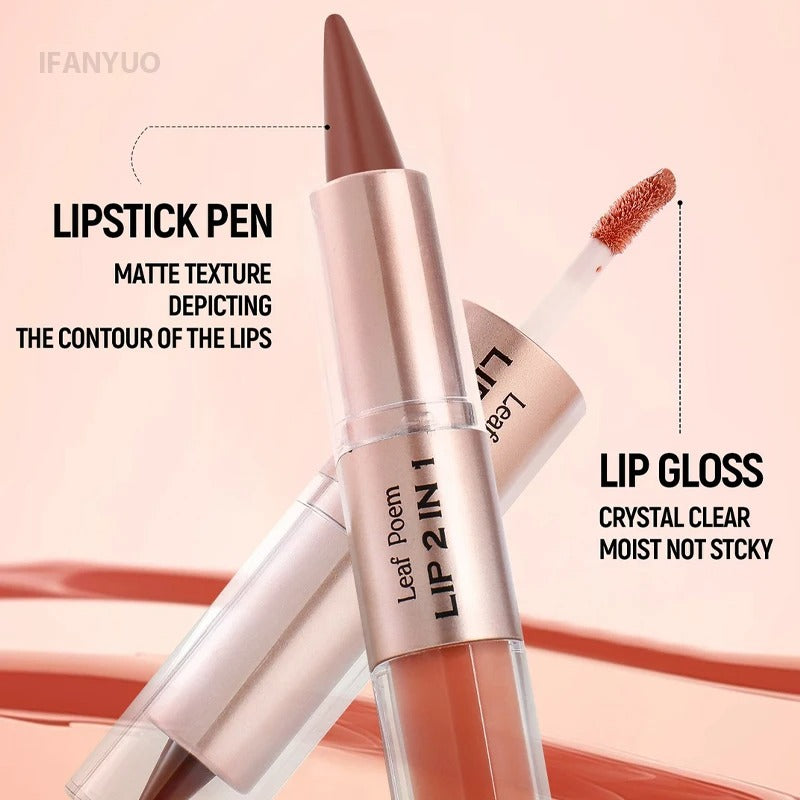 Gradient Matte Lip Liner + Mirror Shine Lip Gloss 2-in-1