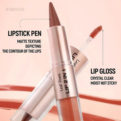 Gradient Matte Lip Liner + Mirror Shine Lip Gloss 2-in-1