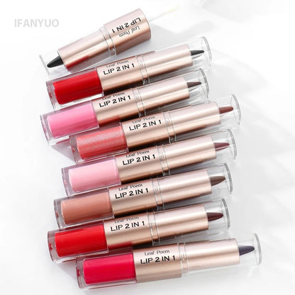 Gradient Matte Lip Liner + Mirror Shine Lip Gloss 2-in-1