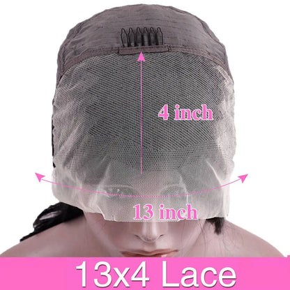 Short Bob Straight Full Lace Frontal Wig – 13x4 Brazilian Remy Hair, 200% Density, HD Transparent Lace