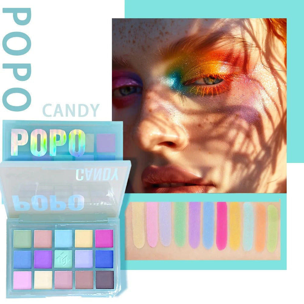 High-Pigment 15-Shade Eyeshadow Palette – Neutral to Bold Waterproof Makeup Set